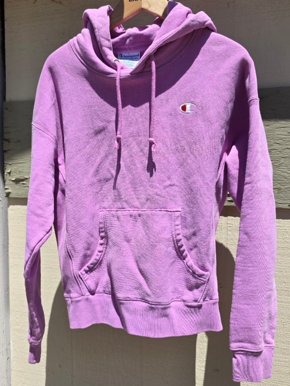 Champion Reverse Weave Hoodie Mens Medium Orchid Pink Lavender Hood Logo
